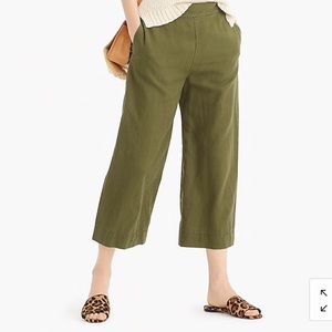 Jcrew wide leg linen crop pants